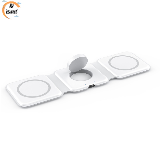 Đế Sạc Nhanh Không Dây Từ Tính 3 Trong 1 Đa Năng Có Thể Gập Lại Cho Đồng Hồ / Tai Nghe