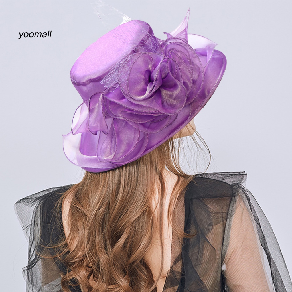 Yo / Mũ Rộng Vành Che Nắng Bán Trong Suốt Họa Tiết Hoa Bốn Cánh Thời Trang Mùa Hè Cho Nữ