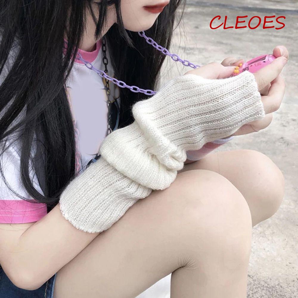 Găng Tay Hở Ngón Giữ Ấm Màu Sắc Đơn Giản