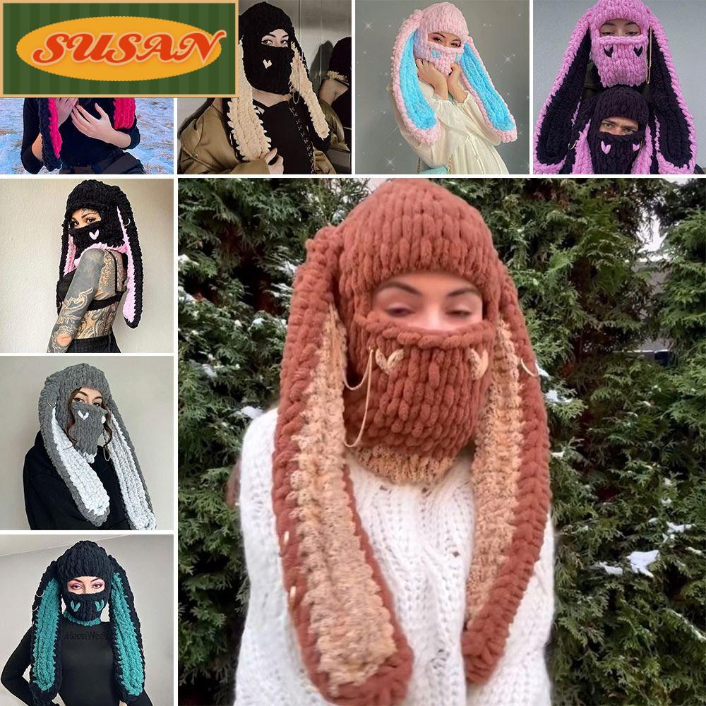 Nón Len Tai Thỏ Hoạt Hình Giữ Ấm Cho Bé