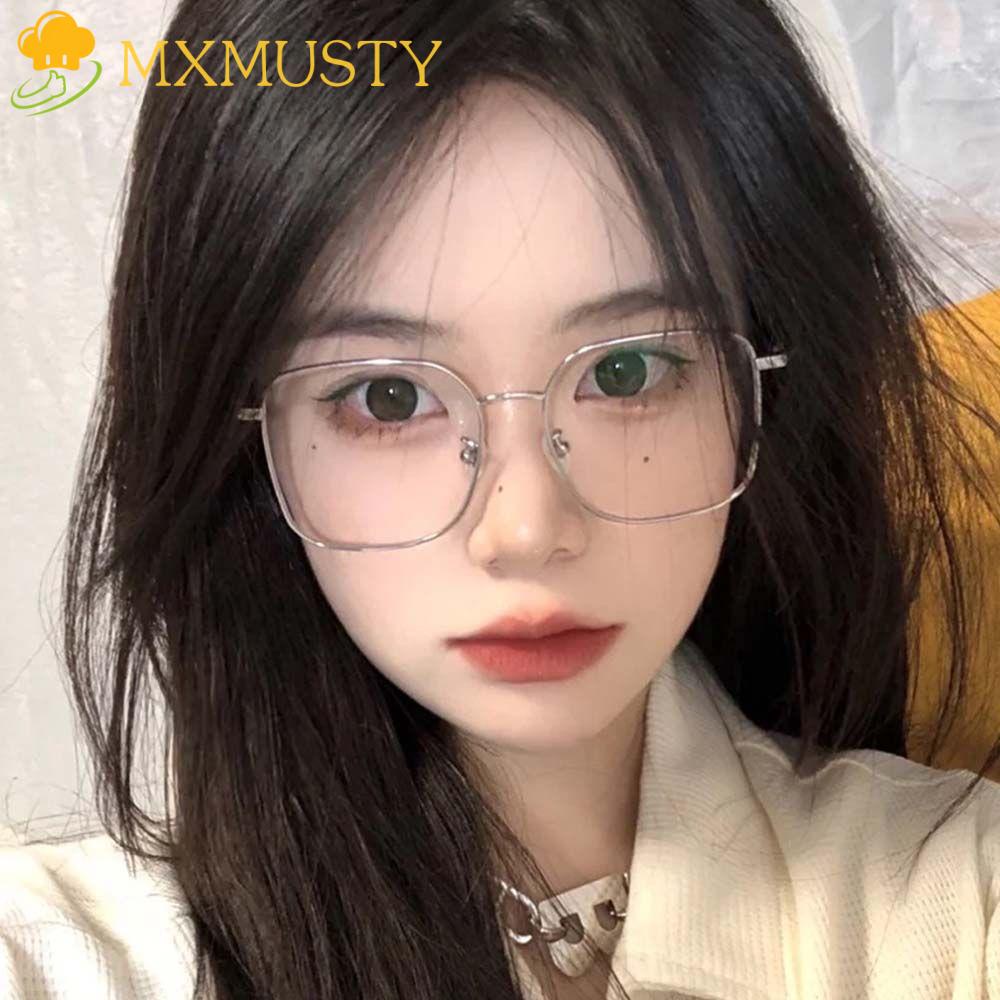Mắt Kính Gọng Lớn Trong Suốt Chống Ánh Sáng Xanh Thời Trang Cho Nữ MXMUSTY