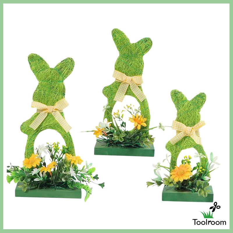 Set 3 Phụ Kiện Treo Trang Trí Bằng Gỗ Hình Thỏ Phục Sinh