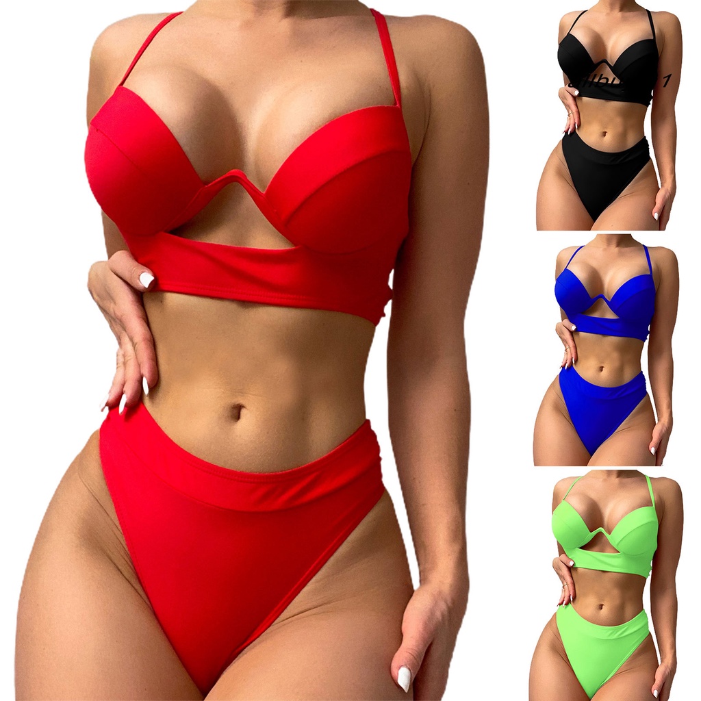 Bộ Bikini 2 Mảnh Hở Lưng Có Mút Nâng Ngực Thời Trang Quyến Rũ Cho Nữ