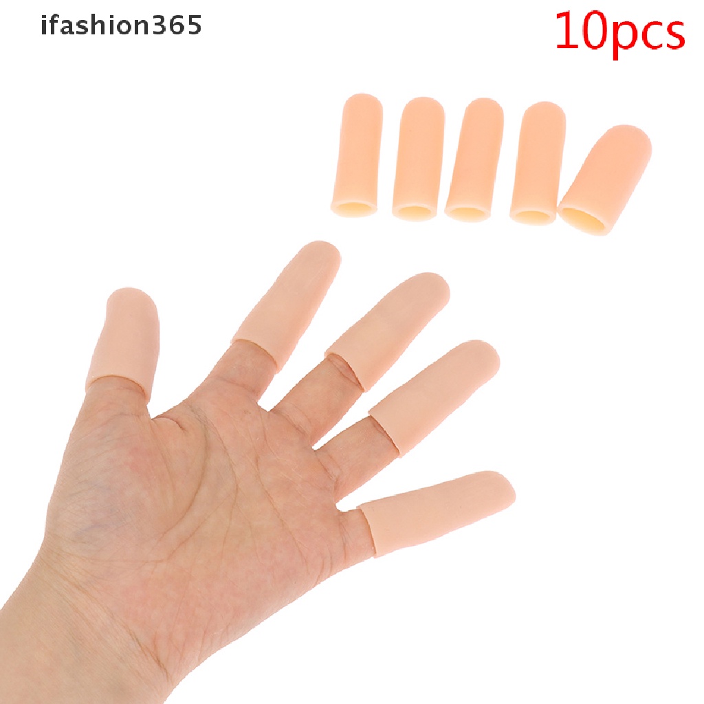 Set 10 Nắp Silicon Bảo Vệ Ngón Tay Giảm Đau Tiện Dụng ifashion365