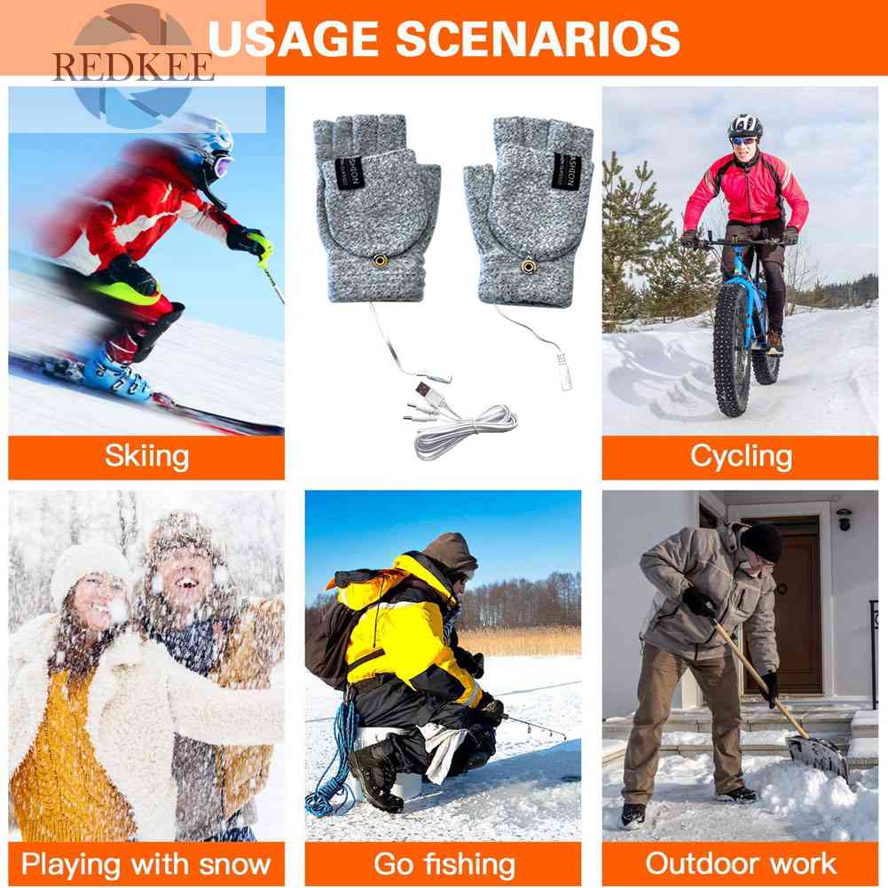 Găng Tay Giữ Ấm Chống Gió Mềm Mại Bằng Điện USB
