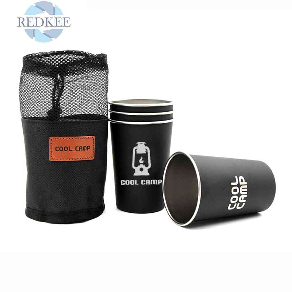 Bộ 4 Ly Uống Nước 350ml Bằng Thép Không Gỉ