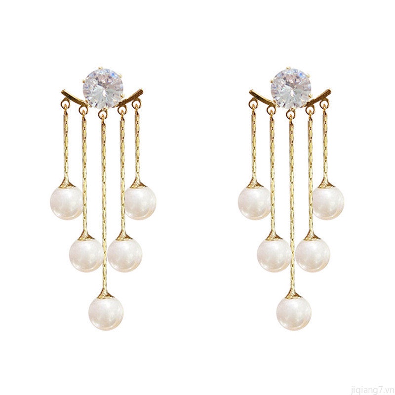 (MớI) Bông Tai HợP Kim DạNg Tua Rua ĐíNh Đá Xinh XắN