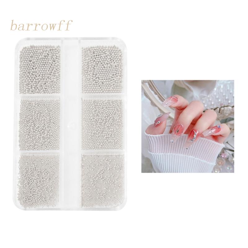 Hộp 6 Ngăn Đựng Hạt Kim Loại 3D Trang Trí Móng Tay Chuyên Nghiệp
