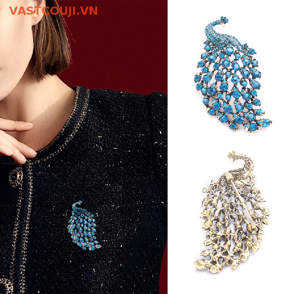 Ghim Cài Áo Hình Chim Công Đính Đá Thời Trang Cho Nữ