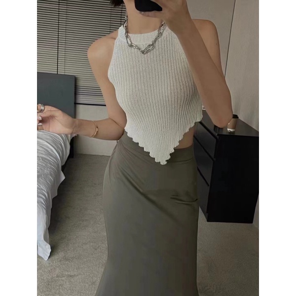 NZN Giày Thể Thao Thời Trang Hàn Quốc Dành Cho Nữ Áo Dệt Kim Hai Dây Dáng Dài Và Ngắn Gợi Cảm Cho Nữ