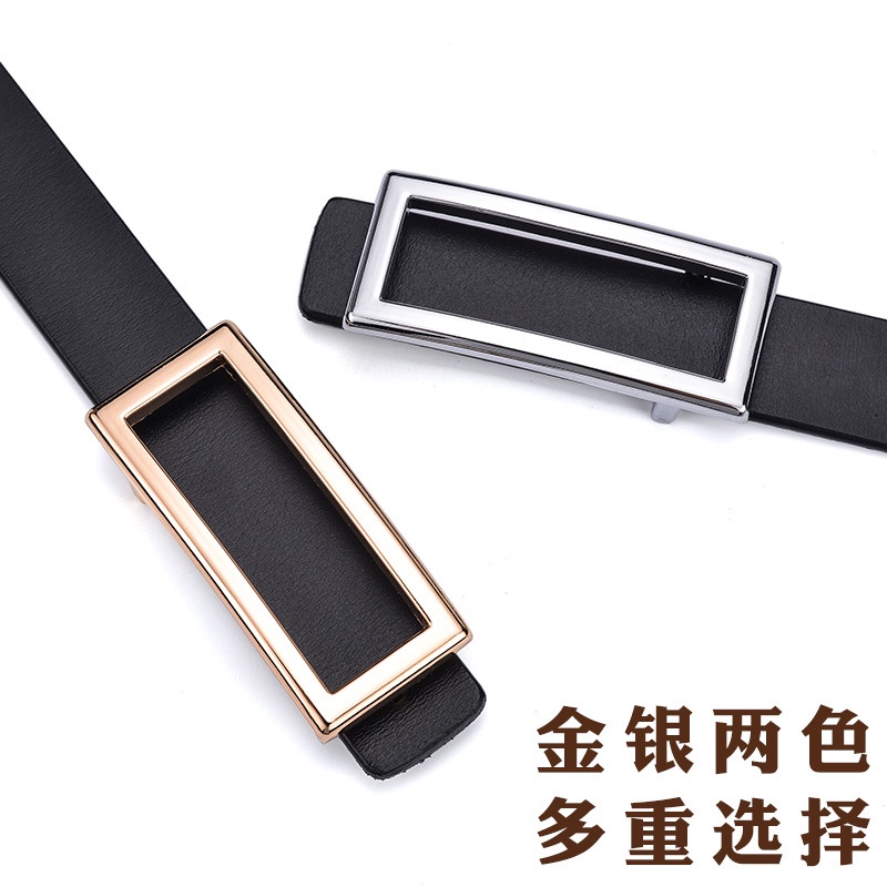 Thắt Lưng Da Bò Có Khóa Hình Chữ Nhật Thời Trang Cho Nữ