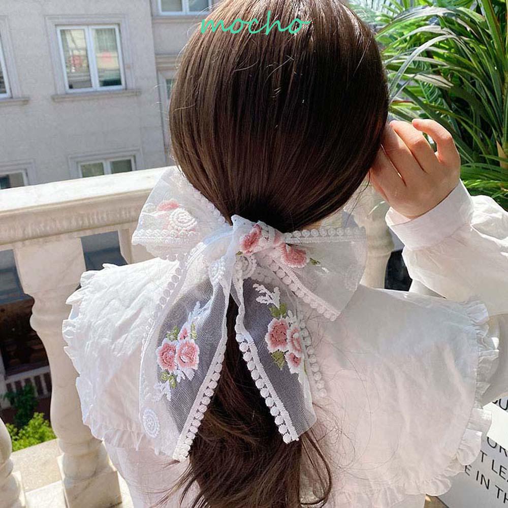 Cài Tóc Ruy Băng Đính Hoa Thanh Lịch Thời Trang Mùa Hè Cho Nữ