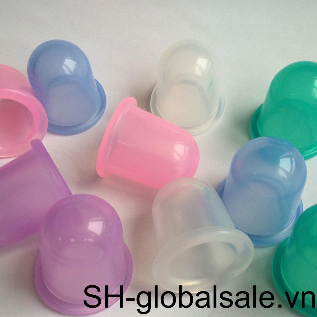 Cốc Giác Hơi Mát Xa Mặt / Cơ Thể Bằng Silicone Chống Cellulite