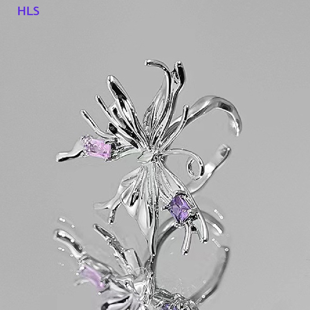 Nhẫn Hình Bướm Bằng Kim Loại Phong Cách Punk Cổ Điển Y2K Dành Cho Nữ