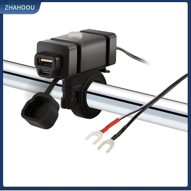 ☃Phụ Kiện Trang Trí Nhà Cửa Kiểu Dáng Dễ Thương Xinh Xắn☃ Bộ Sạc Nhanh 12V-24V Chống Thấm Nước Có Công Tắc Dành Cho Xe Mô Tô