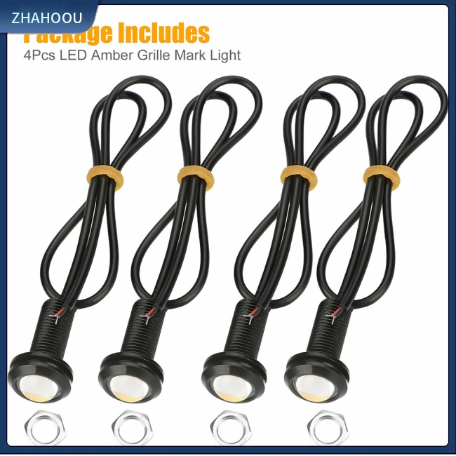☃Phụ Kiện Trang Trí Nhà Cửa Kiểu Dáng Dễ Thương Xinh Xắn☃ Set 4 Đèn Led Đánh Dấu 300lm 3w Ánh Sáng Hổ Phách Gắn Phía Trước Xe Hơi Chevrolet Colorado Silverado