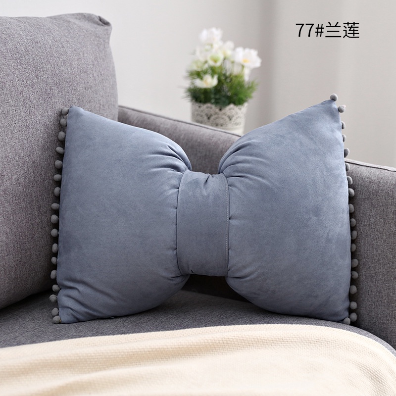 Gối Đệm Hình Nơ Màu Trơn Dễ Thương Phong Cách Bắc Âu