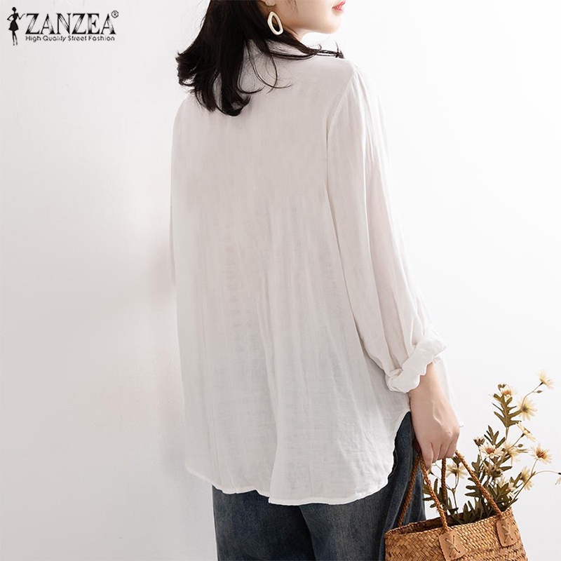 Áo nữ ZANZEA tay dài cổ đứng phối ren thời trang