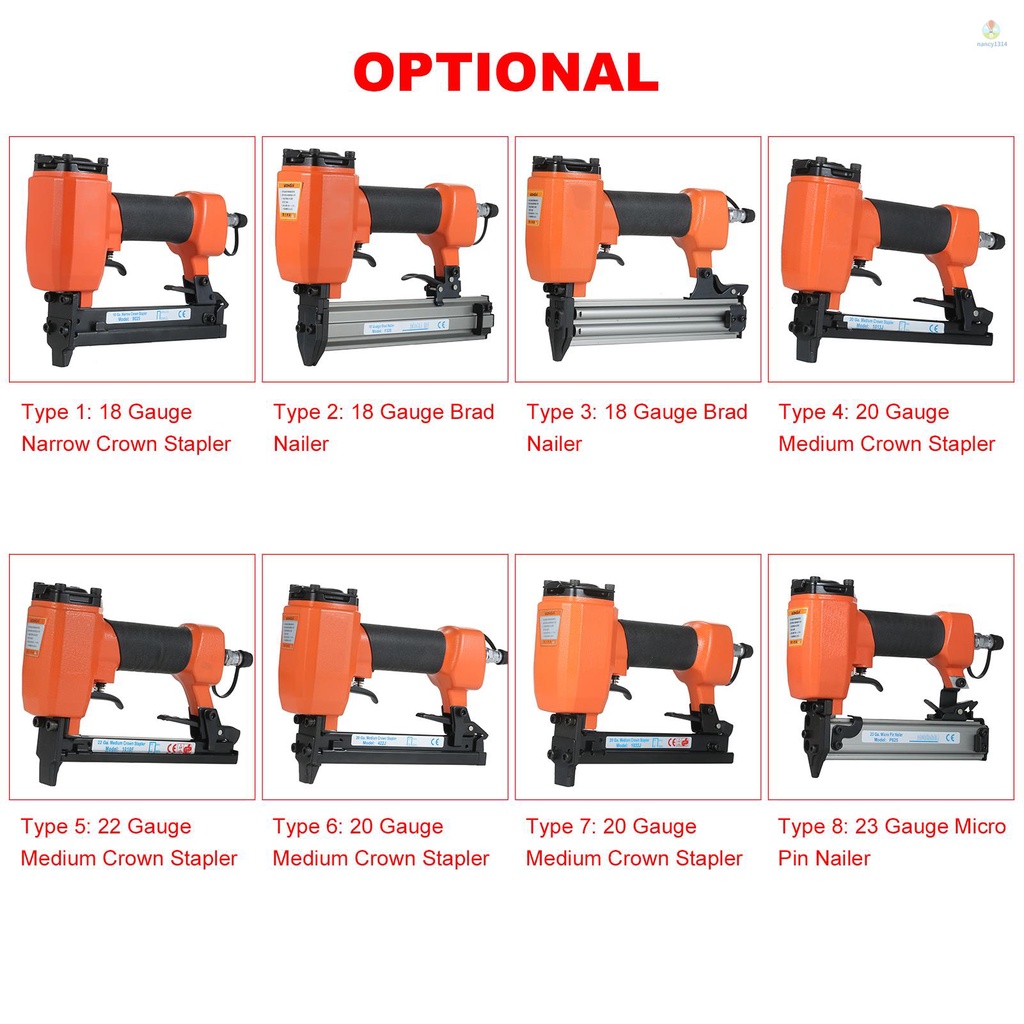 23 Gauge Micro Pin Nailer 1/2 Inch to 1 Inch Air Nailer Pneumatic Finishing Stapler Air Powered Nail  for Woodworking Furniture Decoration -- Easy to Remove Stuck Nails