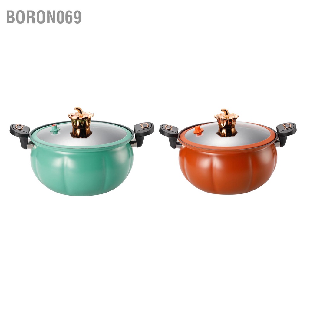 Boron069 Nồi Áp Suất Micro Bí Ngô Chống Dính Đa Năng Canh Bếp Gas Dụng Cụ Nhà Có Nắp Kính