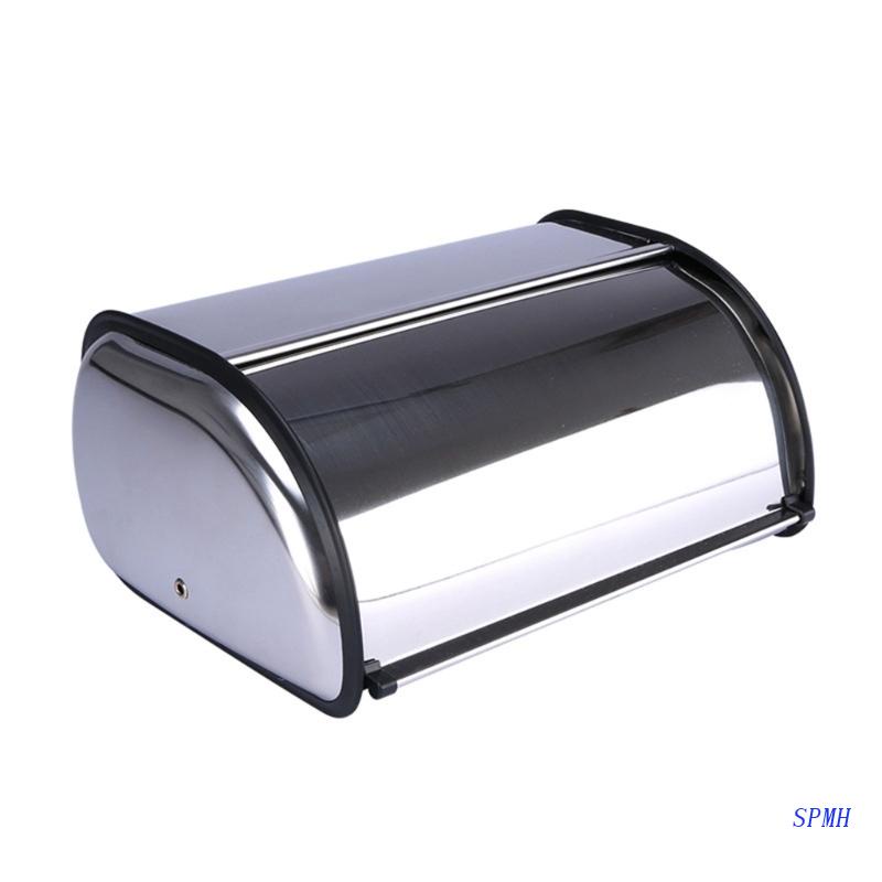 Hộp Đựng Bánh Mì Bằng Thép Không Gỉ Có Nắp Đậy Tiện Dụng