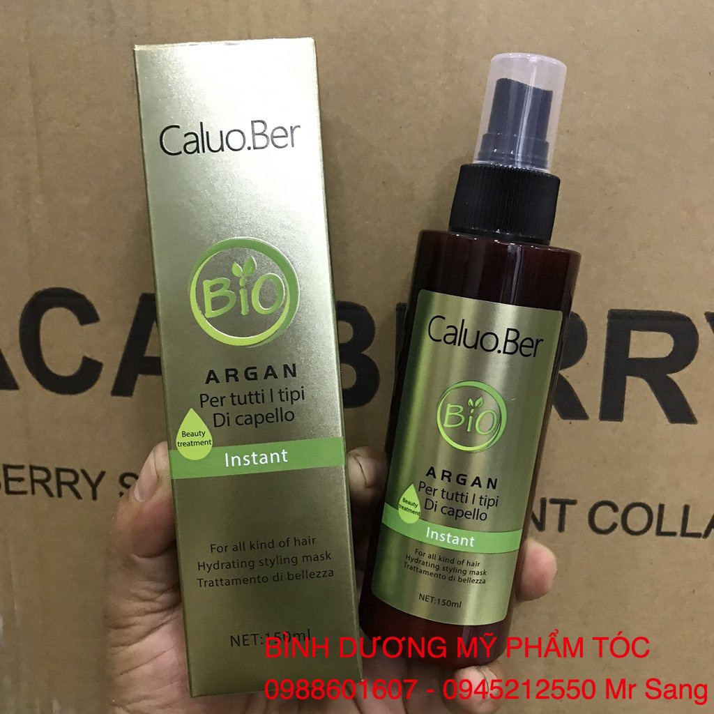 Xịt dưỡng xả khô Caluo.ber BIO ARGAN Instant Hydrating Styling Mask làm phồng tóc 150ml (2026)