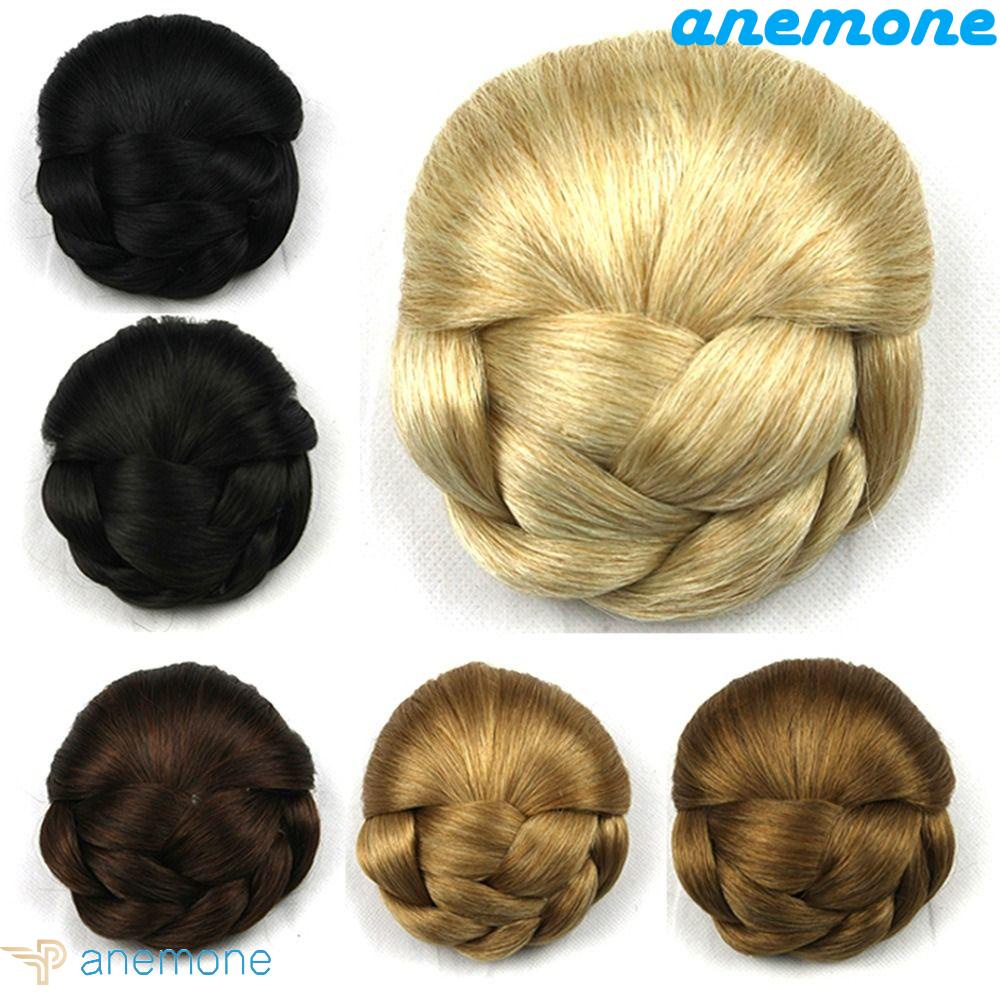 Anemne Kẹp Tóc Bện Bằng Vải Chignon Nâu Đen Tự Nhiên Phong Cách Hanfu Cổ Điển Dành Cho Bạn Nữ