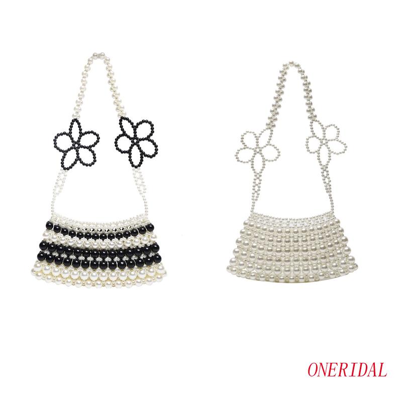 Túi Xách Đeo Vai Đính Hoa Ngọc Trai Nhân Tạo Thời Trang Sang Trọng