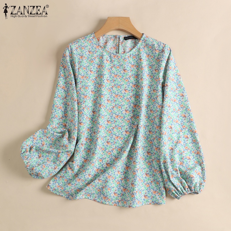 Zanzea Áo Kiểu Tay Phồng In Hoa Thời Trang Cho Phụ Nữ Hồi Giáo