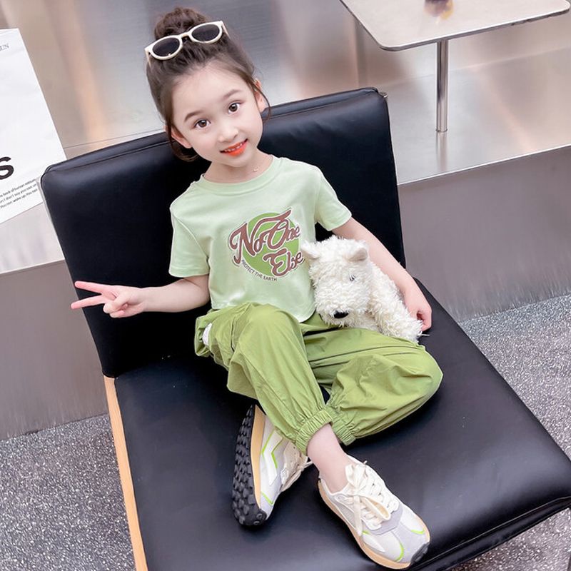 Bộ Đồ Hai Mảnh Áo + Quần Dài Phong Cách Hàn Quốc Thời Trang Mùa Hè Hàng Mới Dành Cho Bạn Gái Phù Hợp Với Tất Cả Các Bé Gái