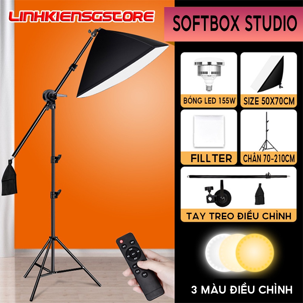 Baoblaze Bộ Đèn Chùm Trợ Sáng Studio - Softbox Tay Treo livestream Chụp Ảnh {{linhkiensgstore}}