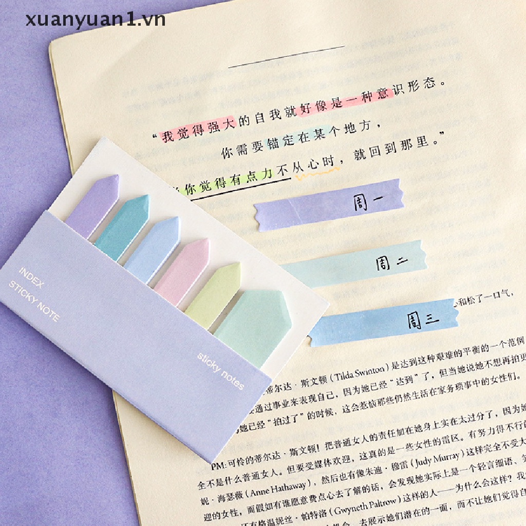 Set 120 Tờ Giấy Ghi Chú Tự Dính Màu Sắc Macaron Xinh Xắn Tiện Dụng