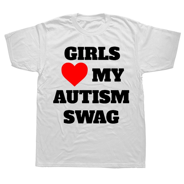 Áo Thun Tay Ngắn In Chữ Heart My Autism Swag Phong Cách Đường Phố Thời Trang Mùa Hè Cho Nam Và Nữ