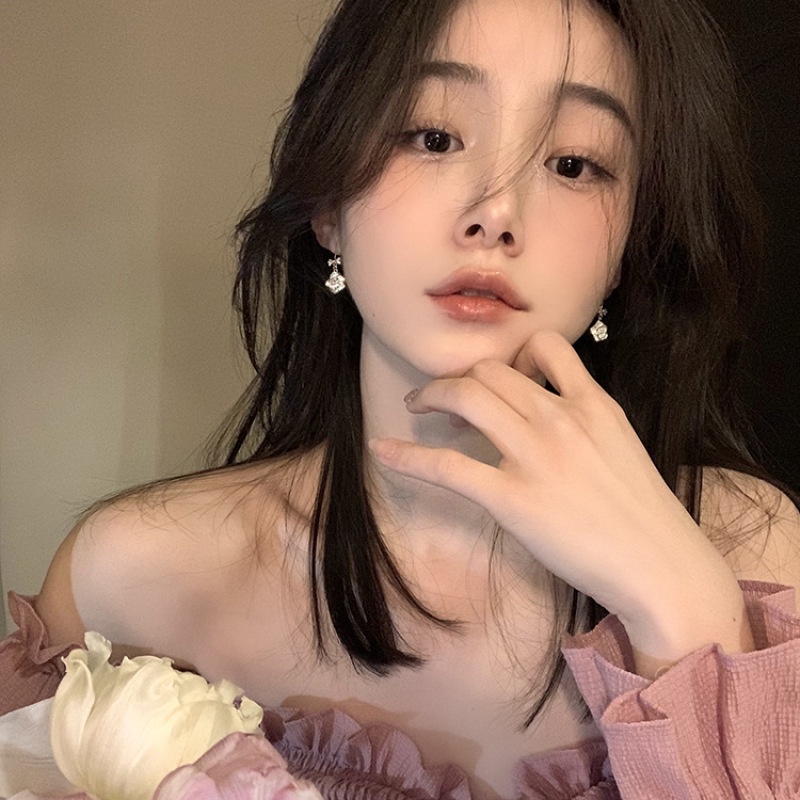 Bông Tai Hình Nơ Đính Đá Ngọc Trai Thời Trang Cao Cấp Cho Nữ