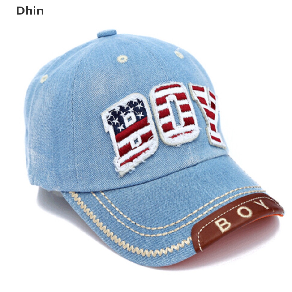 Mũ Lưỡi Trai Denim Chống Nắng In Chữ Thời Trang Mùa Hè Cho Bé