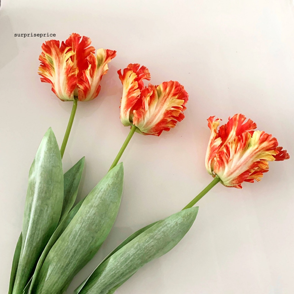 1 Bó Hoa Tulip Nhân Tạo 3D Bằng Lụa Thân Thiện Với Môi Trường Trang Trí Tiệc Cưới