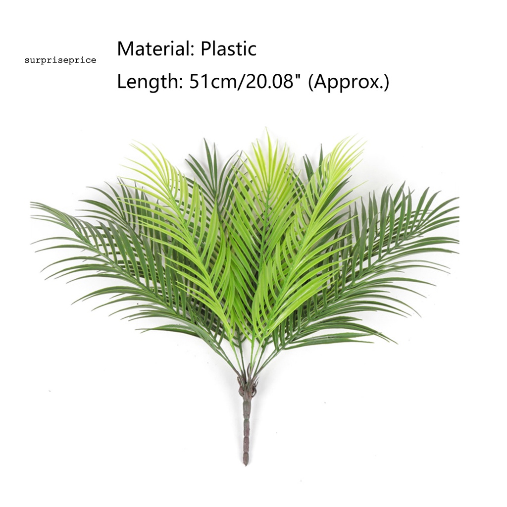 1 Bó Lá Xanh Nhân Tạo Bằng Nhựa Và Sắt Dùng Cho Trang Trí Nhà / Văn Phòng / Cửa Hàng
