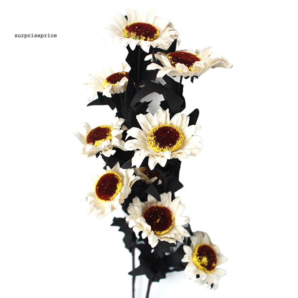 1 Nhánh 5 Hoa Hướng Dương Nhân Tạo Trang Trí Nội Thất