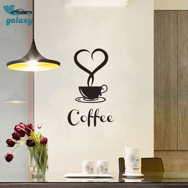 Galaxy Miếng Dán Tường Bằng Pvc Chống Dầu Chống Bẩn Họa Tiết Cốc Cà Phê Độc Đáo Trang Trí Nhà Cửa