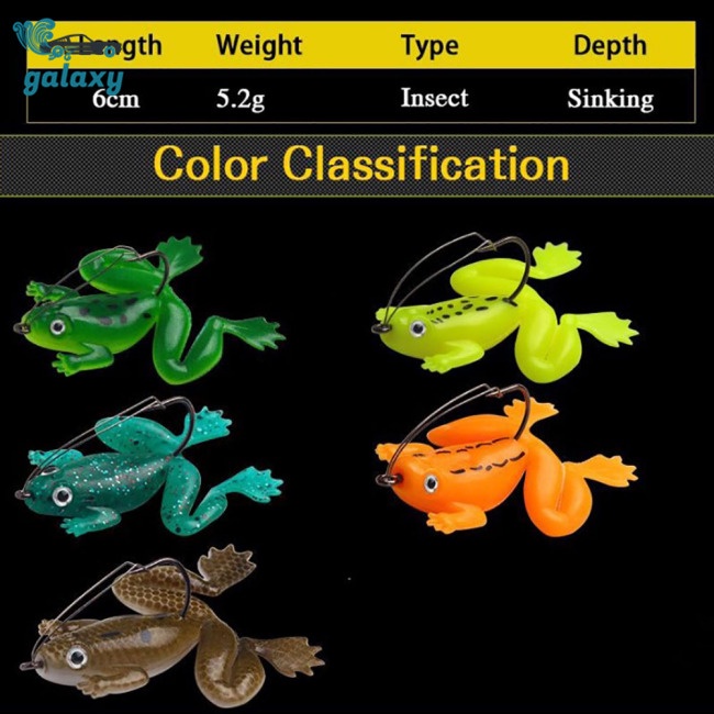Galaxy Set 4 Mồi Giả Nhử Cá Ếch 6cm / 5g Bằng Nhựa Mềm