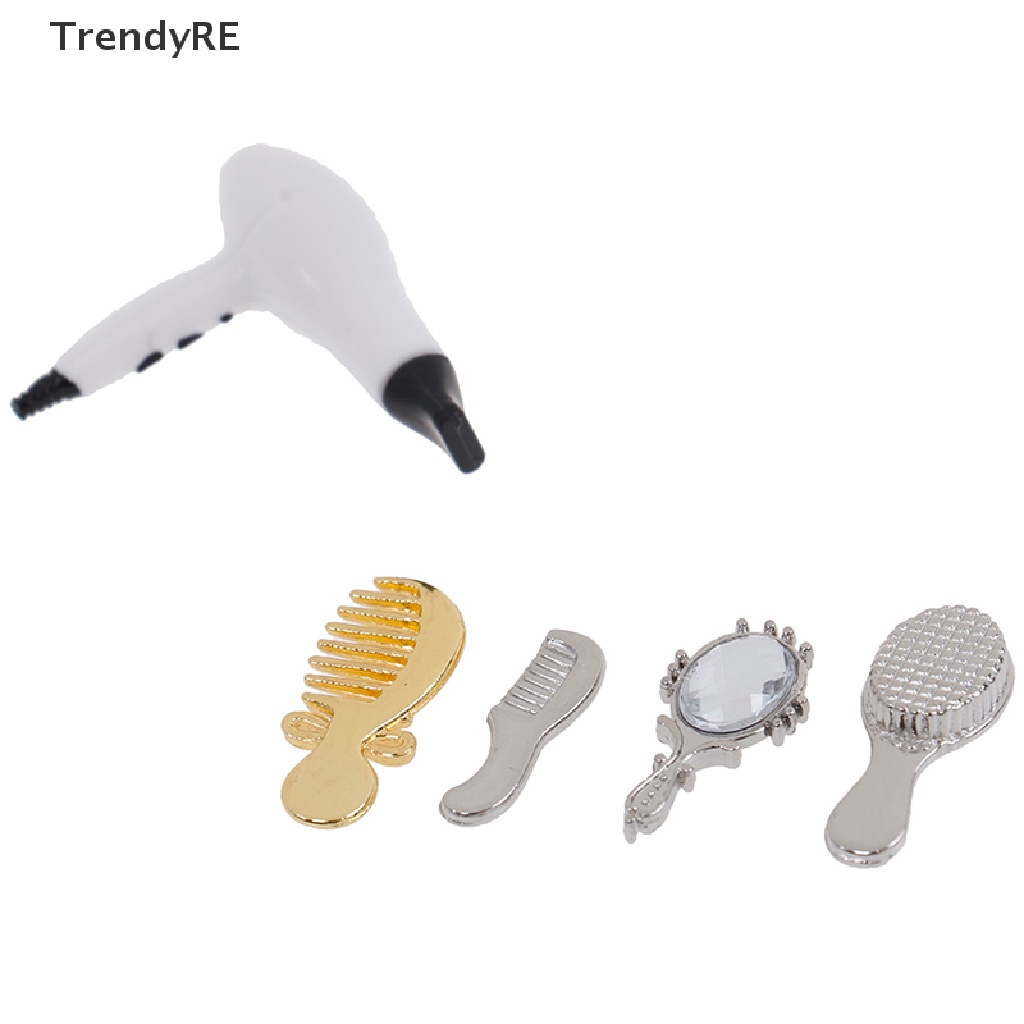 Set 5 Lược Làm Khô Tóc Mini Tỉ Lệ 1: 12 Cho Nhà Búp Bê