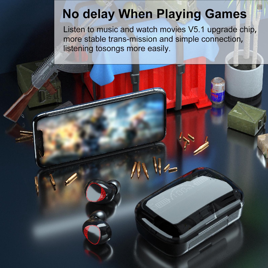 Tai Nghe Không Dây BT 5.1 Mini M10A Màn Hình LED HD Tích Hợp Mic Và Sạc Dự Phòng Đầu Ra USB