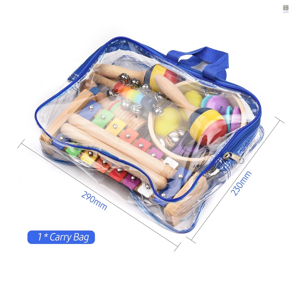 Bộ 13 Nhạc Cụ Đồ Chơi Bằng Gỗ Nhiều Màu Sắc Dành Cho Trẻ Em