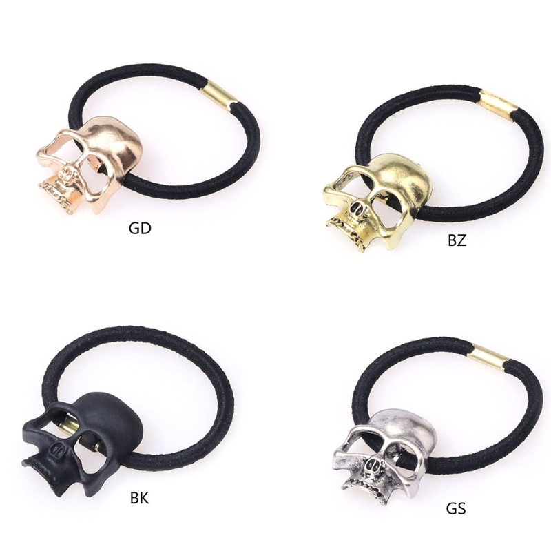 Dây Cột Tóc Co Giãn Hình Đầu Lâu Phong Cách Gothic Punk Giá Đỡ