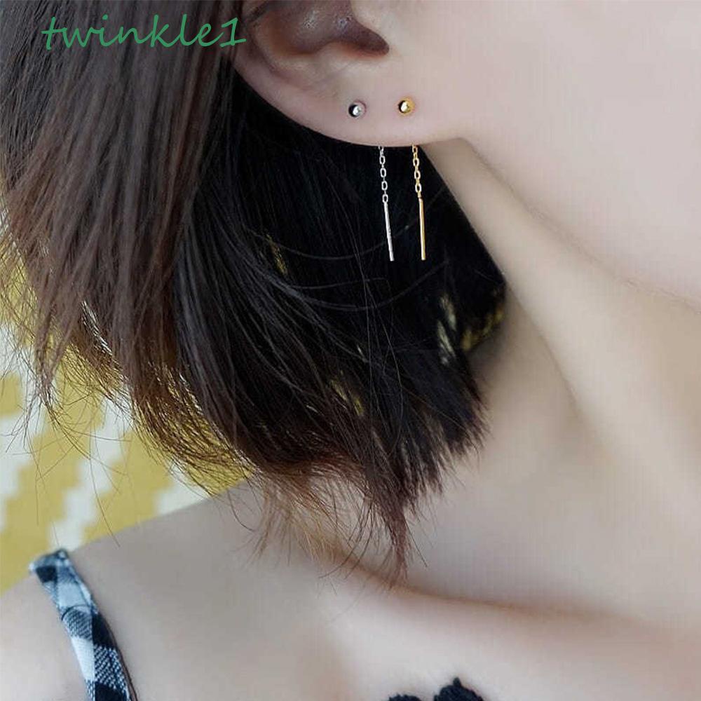 Bông Tai Ngắn Đính Đá Lấp Lánh Đơn Giản Sáng Tạo Phong Cách Hàn Quốc