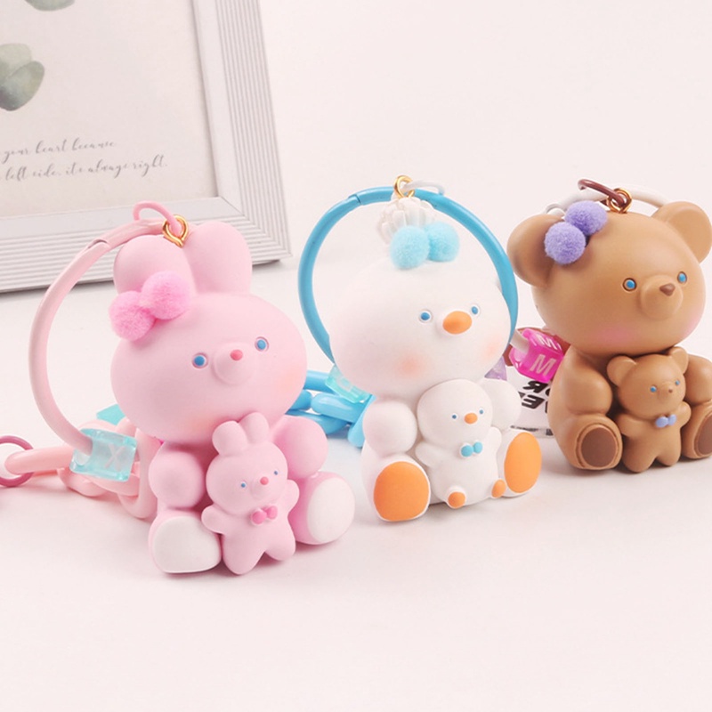 Ygt Móc Chìa Khóa Resin Hình Gấu Hoạt Hình Dễ Thương Tinh Tế Sáng Tạo Dành Cho Cặp Đôi