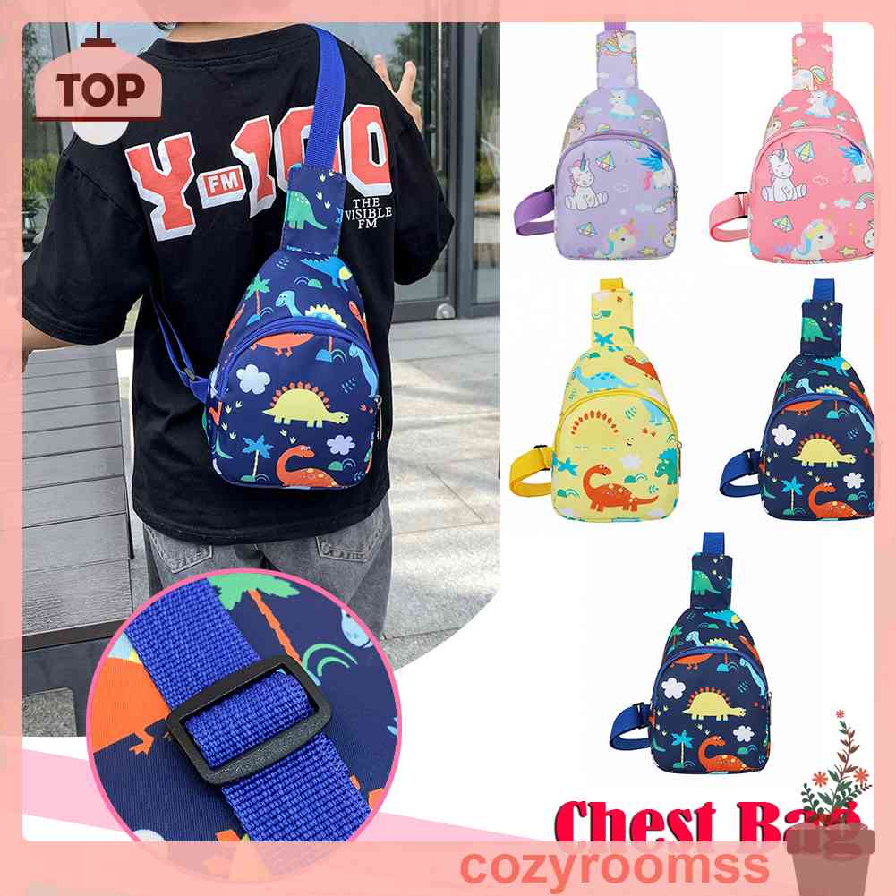 Túi Đeo Chéo Ngực Mini Bằng Nylon In Họa Tiết Hoạt Hình Dễ Thương Cho Bé