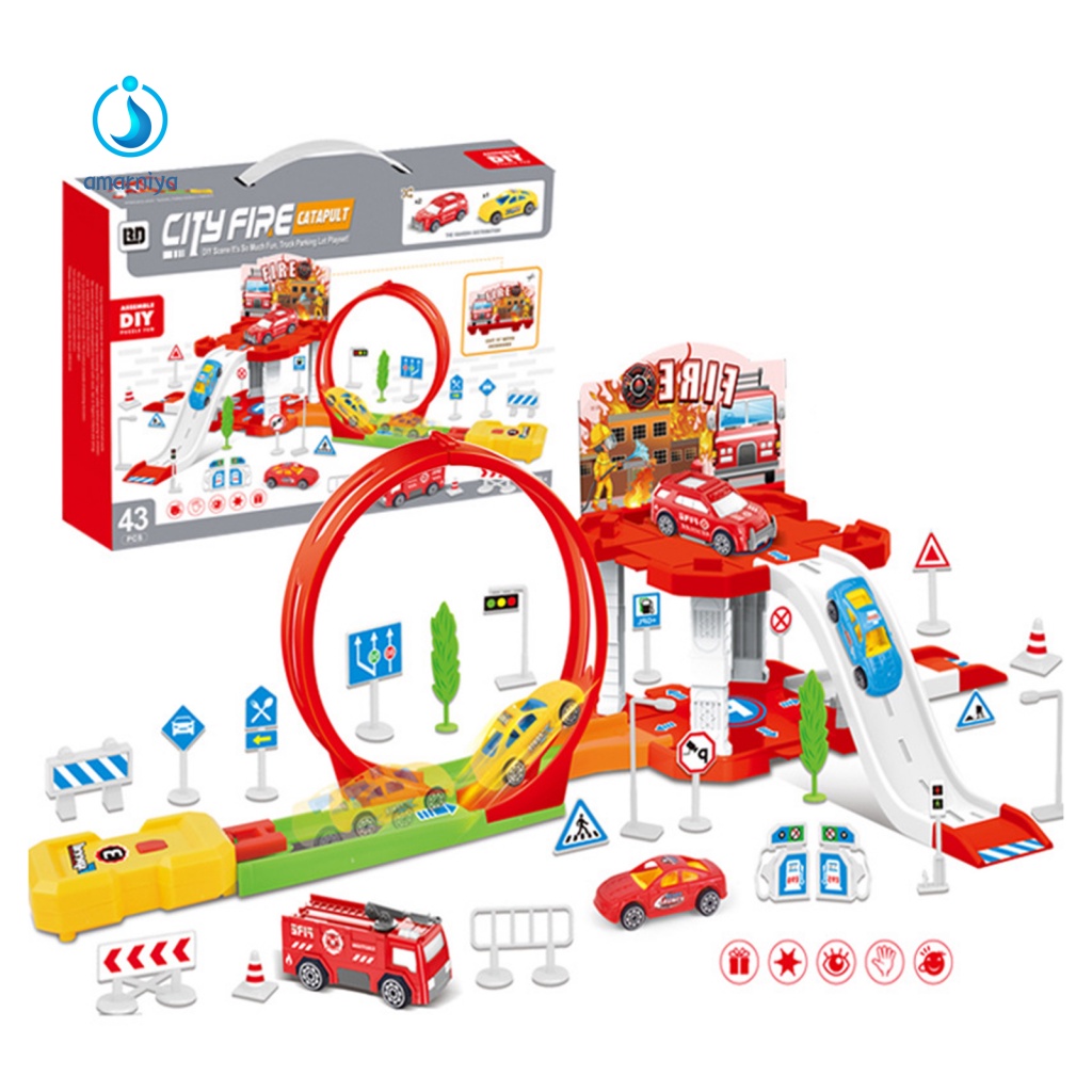 1 Bộ Đồ Chơi Lắp Ráp Mô Hình Xe Cứu Hỏa / Xe Cứu Hỏa Sáng Tạo Cho Bé