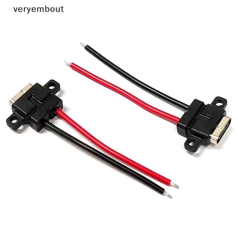 Cổng USB Type C 2Pin Chống Thấm Nước Có Lỗ Sạc Nhanh Giao Diện USB Kèm Cáp H11.5mm n