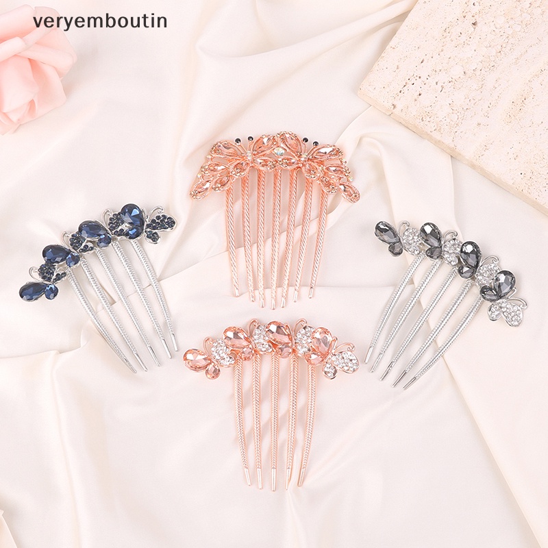 Lược Cài Tóc Hình Bướm Đính Đá Phong Cách Hàn Quốc